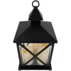 Northlight 12.5" Black Candle Lantern With 3 Flameless LED Candles -Northlight GUEST bbb9c1b8 c77f 4408 b9d7 f4d314471afd