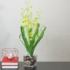 Northlight 23.5" Dancing Lady Orchid Silk Flower Artificial Potted Plant - Yellow
