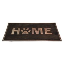 Northlight Gold Finish "Home" With Paw Print Rubber Doormat 18" X 30" -Northlight GUEST c6e53bec 7ee4 4afb b2be aaa08ffba7fd