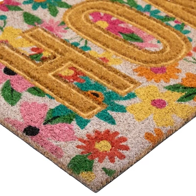Northlight Pink And Orange Floral "Home" Outdoor Natural Coir Doormat 18" X 30" 7 Northlight Pink And Orange Floral "Home" Outdoor Natural Coir Doormat 18" X 30" - Image 5