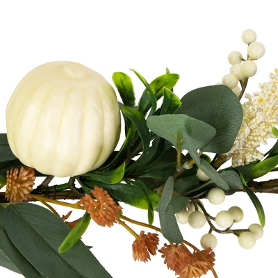 Northlight 5' X 6" Green Gourds And Foliage Artificial Fall Harvest Garland - Unlit 8 Northlight 5' X 6" Green Gourds And Foliage Artificial Fall Harvest Garland - Unlit - Image 6