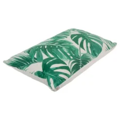 Northlight 11" X 19" Rectangular Tropical Leaves Linen Indoor Throw Pillow - Green -Northlight GUEST ca139b72 7fbb 4cd6 948f 81eb02ecb9ce