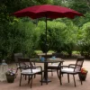 Northlight 8.85ft Outdoor Patio Lotus Umbrella With Hand Crank, Burgundy -Northlight GUEST cb5b6256 24b0 4d82 b8e4 8236b645a554