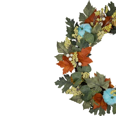 Northlight Green And Orange Foliage And Gourds Thanksgiving Artificial Wreath, 22-Inch 4 Northlight Green And Orange Foliage And Gourds Thanksgiving Artificial Wreath, 22-Inch - Image 2