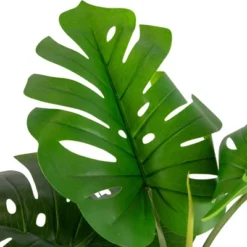 Northlight Real Touch™ Artificial Monstera Artificial Plant In A White Textured Pot - 4.25' -Northlight GUEST d3958345 1b8e 4d4d 9535 7d440dedc58d