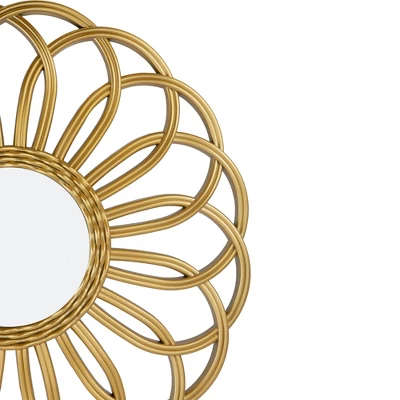 Northlight 30" Round Rattan Sunflower Wall Mirror 4 Northlight 30" Round Rattan Sunflower Wall Mirror - Image 2