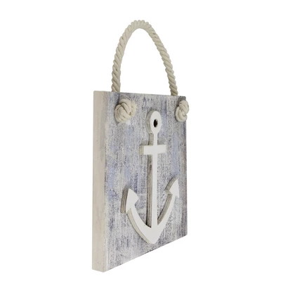 Northlight 7.25” Blue And White Cape Cod Inspired Anchor Wall Hanging Plaque 3 Northlight 7.25” Blue And White Cape Cod Inspired Anchor Wall Hanging Plaque