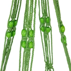 Northlight 43" Green Lattice Pattern Macrame Hanging Planter Holder -Northlight GUEST d7295c96 f60f 4879 8c40 f9dac149c114
