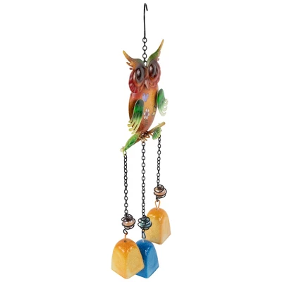 Northlight 10" Green Metal Owl Outdoor Garden Windchime 4 Northlight 10" Green Metal Owl Outdoor Garden Windchime - Image 2