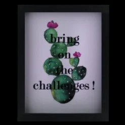 Northlight LED Lighted 'Bring On The Challenges' Cactus Framed Light Box 9" X 7" -Northlight GUEST daabb561 a96a 47e5 9172 4f2aba73f643