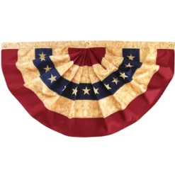 Northlight Patriotic Americana Tea-Stained Pleated Bunting Flag 48" X 24" -Northlight GUEST dd576daa f044 48f9 9d57 bcad7eb6f7bb