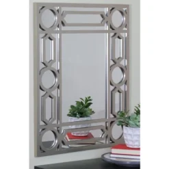 Northlight 29.5" Gray Framed Geometric Design Rectangular Wall Mirror -Northlight GUEST deb9651c 39ef 425e bcbc 24a18045a68e