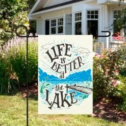 Northlight Life Is Better At The Lake Outdoor Garden Flag 12.5" X 18" -Northlight GUEST dec83d4e 228f 4f55 9c4f 127e3092fcb8