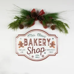 Northlight 18" Mrs. Claus' Bakery Shop Metal Christmas Wall Sign -Northlight GUEST e1178a6a 991b 4496 ade8 2d57a709285a