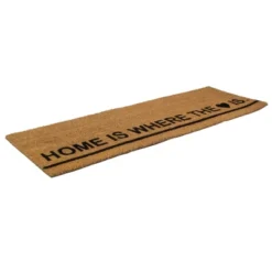 Northlight Natural Coir Outdoor Rectangular "Home Is Where The Heart Is" Doormat 16" X 48" -Northlight GUEST e227ec6d 1488 4a83 89cb 850512db385d