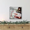 Northlight 12" LED Lighted 'Merry' Snowman Christmas Canvas Wall Art