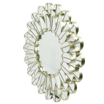 Northlight 31" Champagne Gold Sunflower Round Wall Mirror 4 Northlight 31" Champagne Gold Sunflower Round Wall Mirror - Image 2