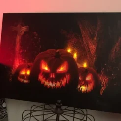 Northlight LED Lighted Jack-O-Lanterns In A Cemetery Halloween Canvas Wall Art 23.5" X 15.5" -Northlight GUEST e5677205 55ac 463e 9c2d c855be4a6e3d