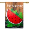 Northlight Welcome Watermelon Slice Spring Outdoor House Flag 28" X 40" -Northlight GUEST e572fd2a f07a 495c bab0 b5b6a9ac0eba