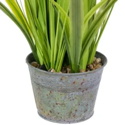 Northlight 24" Artificial Green Onion Grass Plant In Tin Pot -Northlight GUEST e59a2028 7c9d 4ed6 a23d e458e49f726f