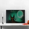Northlight 23.5" Halloween Prelit LED Church In Cemetery Canvas Wall Art - Teal Blue/Black -Northlight GUEST e8cdcac7 50e0 41b9 861f e5a045f5efd4