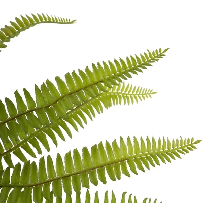 Northlight 12" Artificial Boston Fern Plant In Aztec Pattern Ceramic Pot 6 Northlight 12" Artificial Boston Fern Plant In Aztec Pattern Ceramic Pot - Image 4