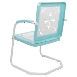 Northlight 35" Square Outdoor Retro Tulip Armchair, Blue And White -Northlight GUEST ebeadc70 2362 4f43 9422 a4515ca3fd8f