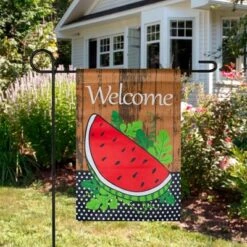 Northlight Welcome Watermelon Slice Spring Outdoor Garden Flag 12.5" X 18" -Northlight GUEST eeaabbf1 cab3 4f06 8507 ac296a9aa4a8