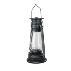Northlight 12" Silver Brushed Black Traditional Lantern With Micro Lights