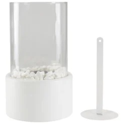 Northlight 10.5" Bio Ethanol Round Portable Tabletop Fireplace With White Base -Northlight GUEST f352fb5c 94c2 449c b99a 199f48305967