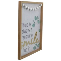Northlight Beaded "There Is Always A Reason To Smile" Wall Plaque Art Decor 15.75" -Northlight GUEST f43b871d 467c 40a8 a12b 84d138bae8e3