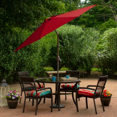 Northlight 9ft Outdoor Patio Market Umbrella With Hand Crank And Tilt, Red 4 Northlight 9ft Outdoor Patio Market Umbrella With Hand Crank And Tilt, Red - Image 2
