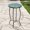 Northlight 19" Blue And Green Peacock Glass Patio Side Table -Northlight GUEST ffd06762 992a 4559 806d e650a33bea9f