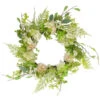 Northlight Hydrangea And Fern Spring Floral Berry Wreath Green And Pink 28"