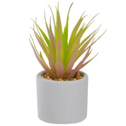 Northlight 6.5" Green Artificial Sword Grass In A White Pot