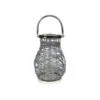Northlight 13.5" Modern Gray Decorative Woven Iron Pillar Candle Lantern With Glass Hurricane -Northlight a59e48b3a90a423dabe09fa33d1989c9