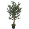 Northlight 40" Green And Brown Artificial Olive Tree With Foliage In A Black Pot