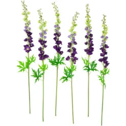 Northlight Set Of 6 Purple Delphinium Artificial Floral Stems 40"