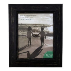 Northlight 13" Distressed Finish Rectangular 8" X 10" Photo Picture Frame - Black