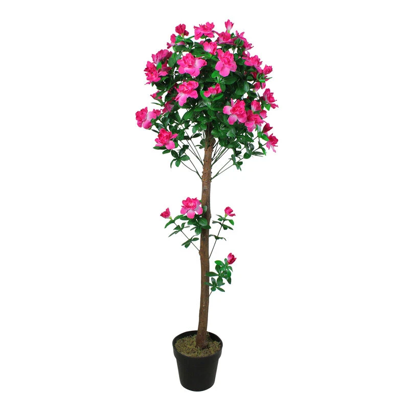 Northlight 4.5' Potted Artificial Green And Pink Azalea Flower Tree 3 Northlight 4.5' Potted Artificial Green And Pink Azalea Flower Tree