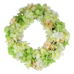 Northlight Hydrangea Twig Artificial Floral Wreath Yellow 15-Inch