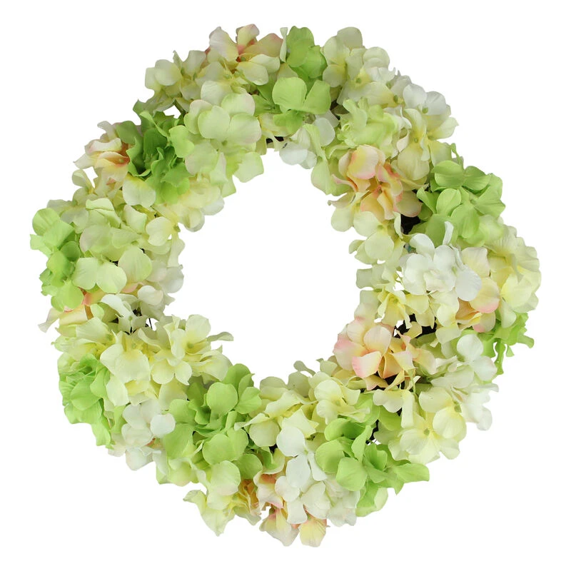 Northlight Hydrangea Twig Artificial Floral Wreath Yellow 15-Inch 3 Northlight Hydrangea Twig Artificial Floral Wreath Yellow 15-Inch