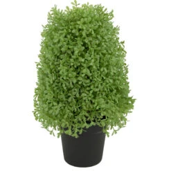 Northlight 15" Artificial Boxwood Cone Topiary Tree With Round Pot Unlit