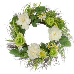 Northlight Mixed Floral Artificial Spring Wreath 22-Inch