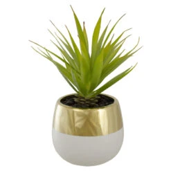 Northlight Sword Grass In Ceramic Pot H 17.15cm
