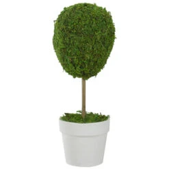 Northlight 14" Green Reindeer Moss Ball Potted Artificial Spring Topiary Tree