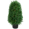 Northlight 18" Pre-Lit Artificial Boxwood Cone Topiary Tree With Round Pot Clear Lights -Northlight e5483f1f656e476b9b71f93490164635