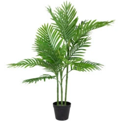 Northlight 40" Artificial Green Mini Palm Tree In Black Pot