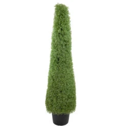 Northlight 5' Artificial Boxwood Cone Topiary Tree With Round Pot Unlit
