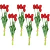Northlight Set Of 6 Red Tulip Artificial Floral Bundles 18"